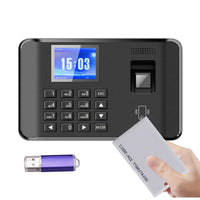 1 x RAW Customer Returns Bisofice Time Attendance Fingerprint Password Attendance Machine Employee Intelligent Biometric Fingerprint Time Clock for Small Business, 11 Languages, USB Data Export - RRP €53.76