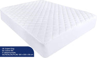 1 x RAW Customer Returns Utopia Bedding Quilted Mattress Cover 180x200 cm, Fitted Elastic Mattress Topper, Mattress Protector Skirt with Diamond Pattern Stretches up to 38 CM Extra Deep Pocket White  - RRP €22.55