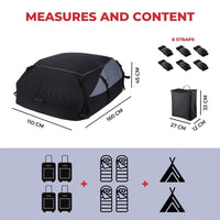 1 x RAW Customer Returns Car roof box 792 liters . Waterproof car roof bag made of Oxford 600 PVC interior, flexible with 6 straps for mounting in cars with or without roof rack. 160 x 110 x 45 cm  - RRP €91.32