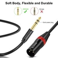 1 x RAW Customer Returns SLDXIAN XLR Male to 6.35mm Jack Cable, 6.35mm Jack Stereo Balanced TRS Male to XLR Male for Microphone, Speaker, Amplifier, Mixer Male, 10M  - RRP €22.79