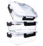 1 x RAW Customer Returns edallo - 3 large food storage containers made of premium glass with strong leak-proof lids. Dishwasher, oven, freezer and microwave safe. Meal prep boxes and storage containers. Set 3x1 liter - RRP €30.98