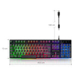 1 x RAW Customer Returns EMPIRE GAMING - PC keyboard - K300 QWERTZ - 105 semi-mechanical keys, 19 of which are anti-ghosting keys, 12 multimedia shortcuts, LED RGB backlighting - RRP €17.14