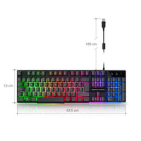 1 x RAW Customer Returns EMPIRE GAMING - PC keyboard - K300 QWERTZ - 105 semi-mechanical keys, 19 of which are anti-ghosting keys, 12 multimedia shortcuts, LED RGB backlighting - RRP €17.14