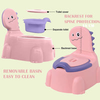 1 x RAW Customer Returns Potty for children, HausFine baby toilet seat from 1 year old children s toilet training potty with removable insert and backrest potty chair dinosaur design boys girls children s potty - RRP €20.16