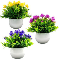 2 x RAW Customer Returns Fycooler Artificial Plant Small, Mini Artificial Plants in Pot Set of 3, Plant Artificial Flowers in Pot Three Colors for Indoor and Outdoor Use, Decoration for Bathroom, Living Room, Home, Office, House, Balcony - RRP €33.98