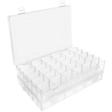 1 x RAW Customer Returns BELLE VOUS 2 Pack Clear Plastic Small Parts Sorting Boxes 27.3 x 17.6 x 4.3 cm 36 Removable Adjustable Compartments For Small Parts, Screws, Sewing Accessories Iron-On Beads - RRP €19.01