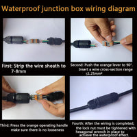 1 x RAW Customer Returns Cable connector waterproof IP68, CESFONJER junction box waterproof, cable sleeve waterproof, with 3-pin connection terminals for 5-10mm cable diameter pack of 5  - RRP €20.82