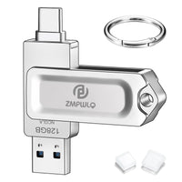 1 x RAW Customer Returns USB Stick for iPhone 15 Flash Drive 128GB Memory Stick External Photo Stick USB 3.0 Type C Stick Dual USB Flash Drive Photostick for iPhone 15 Series iPad Android PC Mac Silver, 128GB  - RRP €30.24