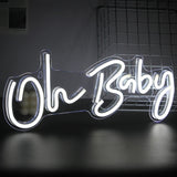 1 x RAW Customer Returns SIGNSHIP Oh Baby Neon Light White LED Neon Signs USB Powered Light Signs Letter Baby Neon Sign for Wall Decoration Baby Room Bedroom Hotel Bar Wedding Birthday Party Gift - RRP €33.43