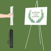 5 x RAW Customer Returns White Easel Stands for Wedding Signs and Posters, 160cm Tall Easel for Display Holder, Folding Portable Poster Easel, Floor Adjustable Metal Easel - RRP €104.95