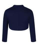 1 x RAW Customer Returns Clearlove Women s Long Sleeve Open Front Bolero Festive Blazer Bolero Jacket Shoulder Jacket Cardigan Top, Dark Blue Upgrade, XL - RRP €25.99