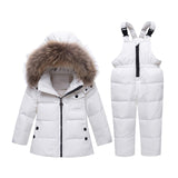 1 x RAW Customer Returns amropi Unisex Child Ski Suit 2-Piece Winter Snow Suit Jacket with Hood and Pants White, 2-3 Years - RRP €69.99