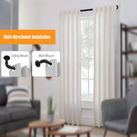 1 x RAW Customer Returns 1 inch industrial curtain rod, curtain rod for windows 167cm to 305cm, curtain rods, outdoor curtain rod, rustic curtain rod, room divider curtain rod, 183-365cm, black - RRP €30.24