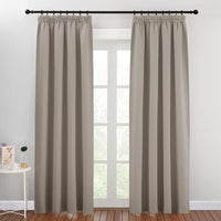 1 x RAW Customer Returns PONY DANCE Bedroom Opaque Curtains with Ruffle Tape Thermal Insulating Blackout Curtains Ruffle Tape Thermal Curtains Cold Protection Sand Color Set of 2 H 200 x W 140 cm - RRP €35.28