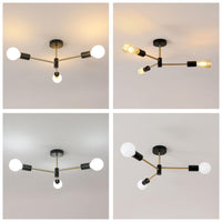 1 x RAW Customer Returns DAXGD Industrial Chandelier, E27 Industrial Living Room Chandelier, Modern 3 Head Chandelier, Vintage Sputnik Ceiling Light for Kitchen, Bedroom, Hallway, Living Room Without Bulb  - RRP €23.59