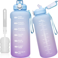 1 x RAW Customer Returns DEARRAY 2 liter large Tritan drinking bottle with straw time marker 2l BPA-free motivation water bottle with time 2000ml motivational sports bottle for gym, fitness, hiking - RRP €23.99