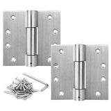 1 x RAW Customer Returns MOUNTAIN ARK Door hinge automatic closing door hinge 201 stainless steel 2 pieces 100x100mm, adjustable tension spring hinge 305 degree opening angle one pair load capacity 30kg surface brushed - RRP €20.99