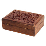 1 x RAW Customer Returns Ajuny Handmade Decorative Wooden Jewelry Box for Women Tree of Life Design Multipurpose Keepsake Storage Organizer Watch Box Treasure Chest Ideal for Gifts 7x5 inches - RRP €19.92