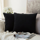 1 x RAW Customer Returns MIULEE velvet cushion cover pillowcase pillow covers sofa cushions decorative throw pillows couch cushions decorative cover cover decorative pillows for sofa living room bedroom set of 2 60 x 60 cm black - RRP €20.63