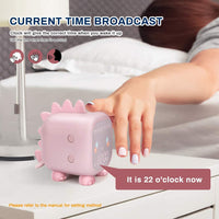 1 x RAW Customer Returns Monodeal Cute Kids Alarm Clock Multifunctional Adjustable Night Light Countdown Timer Voice Control Clock Rechargeable Pink - RRP €20.4