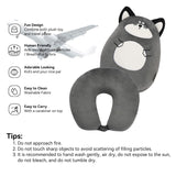 1 x RAW Customer Returns JOYRAVO Kids Travel Pillow - 2-in-1 Deformable Neck Pillow, Soft U-Shaped Pillow with Cute Plush Toys, for Sleeping and Playing Companion in Airplanes, Cars and Travel - Husky - RRP €24.98