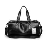 1 x RAW Customer Returns Vohoney Gym Bag Waterproof PU Leather Travel Bag Weekende Sport Large Capacity Gym Travel Duffel Sports Bag for Black One Size - RRP €48.6