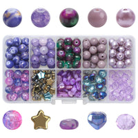 1 x RAW Customer Returns UYUYong 200 Pieces Beads for Threading Crystal Glass Beads Semi-Precious Stones Glaze Crackle Beads Gemstones for Threading Decoration Craft Beads with Hole for Bracelet Jewelry Making Crafts - RRP €9.59