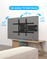 1 x RAW Customer Returns TV wall mount with 650mm long arm WHYFONE TV mount wall swivel mount full movement tiltable rotatable corner holder for 32-70 inch flat curved TVs up to 35kg, VESA 600x400mm - RRP €59.99