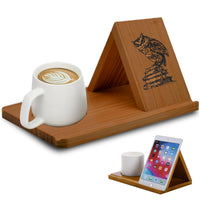 3 x Brand New Book Holder Wooden Triangle - Small Reading Bookshelf, Triangular Wooden Book Holder with Cup Holder for Bedside Table Desk Library or Table Decoration for Book Lover Gifts - RRP €50.4