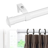 13 x Brand New Harrms 28mm Extendable Curtain Rod, 76-152cm, White Adjustable Curtain Rod, Stainless Steel Curtain Rod Set with Holders and Finials for Bedroom, Living Room - RRP €296.4