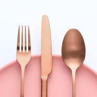 1 x RAW Customer Returns Bestdin cutlery set for 6 people, 30-piece stainless steel cutlery set rose gold matt cutlery set with knife fork spoon, high-quality stainless steel cutlery, dishwasher safe. - RRP €34.21