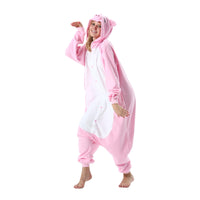 1 x RAW Customer Returns AKAAYUKO Women Men Carnival Costume Pajamas Christmas Animal Onesie Halloween Jumpsuit Pajamas Fancy Dress Jumpsuit Night Pink Pig - RRP €29.99