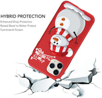 1 x Brand New Esakycn Case for Apple iPhone 14 Pro Christmas Protective Case with 2 Screen Protector 2 Camera Film, Red Cartoon Doll Silicone Christmas Cell Phone Case for Apple iPhone 14 Pro 6.1 , Snowman - RRP €21.6