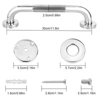 1 x RAW Customer Returns 2 Pieces Bathroom Grab Bar Non-slip Stainless Steel Bathroom Grab Bar, 30 cm Elderly Shower Handle Non-slip Shower Handle for Supporting Disabled Elderly Pregnant Children - RRP €14.87