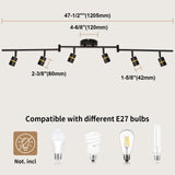 1 x RAW Customer Returns HiBay Adjustable LED Ceiling Lamp, Black Ceiling Light Bed Spotlights 6 E27 Lights Not Included, for Adjustable Wall Spotlights for Living Room Retro Bedroom for Corridor Bar. - RRP €49.99