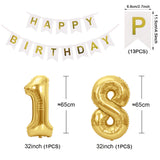 25 x Brand New QIUQI 18th Birthday Decoration Beige, 18 Year Decoration Birthday, Decoration 18th Birthday Girl Boy, White Gold Beige Balloon and HAPPY BIRTHDAY Banner for Birthday Party - RRP €367.25