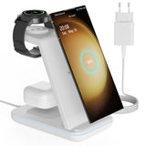 1 x RAW Customer Returns CIYOYO 3 in 1 Inductive Charging Station for Samsung, Wireless Charger for Samsung, Wireless Charger for Galaxy S24 S23 Ultra S22 S21 S20 Z Flip Fold 4, Galaxy Watch 5 5 Pro 4 3, Galaxy Buds 2 Pro - RRP €37.3