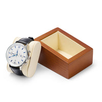 1 x RAW Customer Returns Oirlv solid wood watch box watch holder with pillow watch storage box 7 x 9.5 x 4.8 cm, cream white  - RRP €20.16