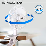 1 x RAW Customer Returns ANSIO Desk Fan - Mini Clip-on Fan - 6-inch Clamp Fan for Home Office 2 Speed Settings with Mains Power Supply - RRP €10.06