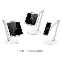 1 x RAW Customer Returns Viozon Tablet Holder, 360 Degree Rotatable Height and Angle Adjustable, High Quality Aluminum Alloy Long Arm Compatible with Cellphone and Tablet, iPhone, iPad DE-AP-7LW-1 - RRP €37.99