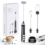 1 x RAW Customer Returns GeeRic Electric Milk Frother, 2 in 1 Handheld Whisk 3-Speed USB Rechargeable Handheld Milk Frother Mixer Frother for Coffee Latte Cappuccino Cream Macchiato Beating Eggs - RRP €16.98