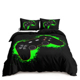 4 x Brand New HOSIMA Gamer Bedding Set for Kids Adults, Gamepad Duvet Cover Set Video Game Controller for Boys, Black Bedding Set with Pillowcase for 2 Person - RRP €67.96