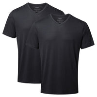 1 x RAW Customer Returns DANISH ENDURANCE Organic Cotton T-Shirt, Half Sleeve T-Shirt, Soft, Premium, for Men, 2 Pairs, V-Neck - Black, M - RRP €28.95