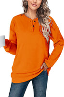 2 x Brand New NEYOUQE Sweatshirts Women s Pullover Solid Color Crewneck Long Sleeve Shirts Women s Long Sleeve Casual Sweatshirts for Women Orange XL 48-50 - RRP €67.98