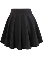 1 x RAW Customer Returns DJT FASHION Women Girls Basic Solid Versatile Stretchy Informal Mini Skater Skirt Black XXL - RRP €24.08