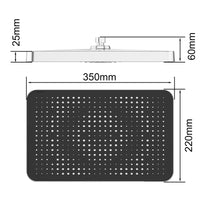 1 x RAW Customer Returns Rain shower head shower head rain shower square watersaving YUANNY head shower with anti-limescale nozzles adjustable built-in shower heads bathroom large overhead shower square, 35X22 cm, chrome black - RRP €32.26