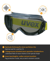 1 x RAW Customer Returns Uvex Megasonic - safety glasses - over-glasses for spectacle wearers - anti-fog inside, extremely scratch-resistant chemical-resistant outside - RRP €20.5