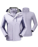 1 x RAW Customer Returns QUEENIEKE Water-Repellent Outdoor Jacket Softshell Jacket 3 in 1 Windproof Breathable Functional Jacket with Removable Hood XXL Light Purple - RRP €25.2