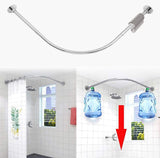 1 x RAW Customer Returns Tanxih Corner Shower Curtain Rod, Adjustable Stainless Steel L Shaped No Drilling Shower Curtain Rod for Bathroom Bathtub Clothing Store Silver, 70-100cm X 70-100cm  - RRP €55.63