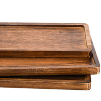 1 x RAW Customer Returns SOUJOY Set of 4 Wooden Serving Trays Oak Serving Board 12 14.5 Rectangular Food Platter with Rim for Home Decor Food Vegetable Fruit Charcuterie Cheese Board - RRP €30.24